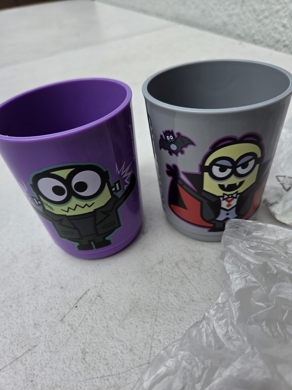 Tupperware Minions Halloween Cups - Purple & Gray